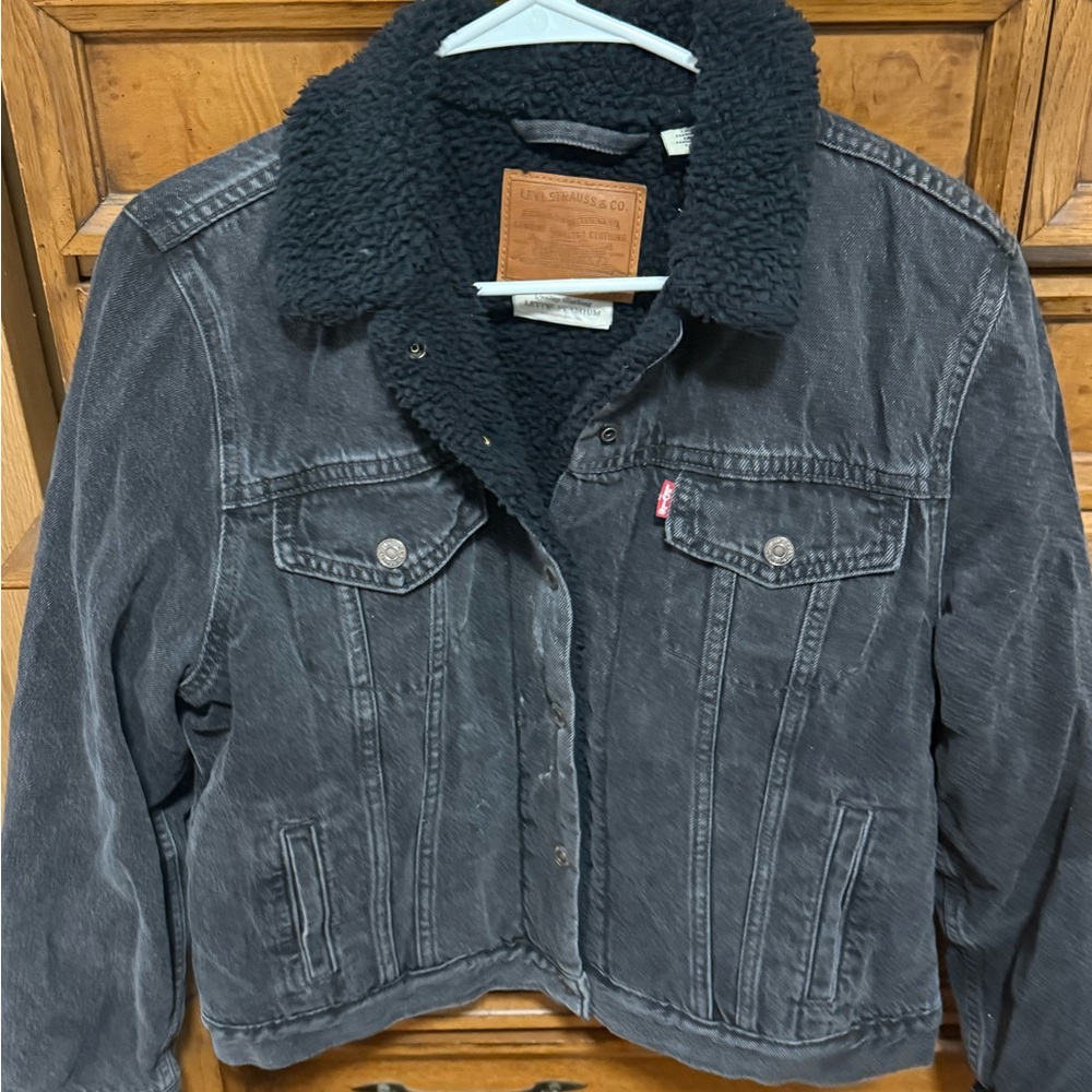 Levi's Black Sherpa-Lined Jacket